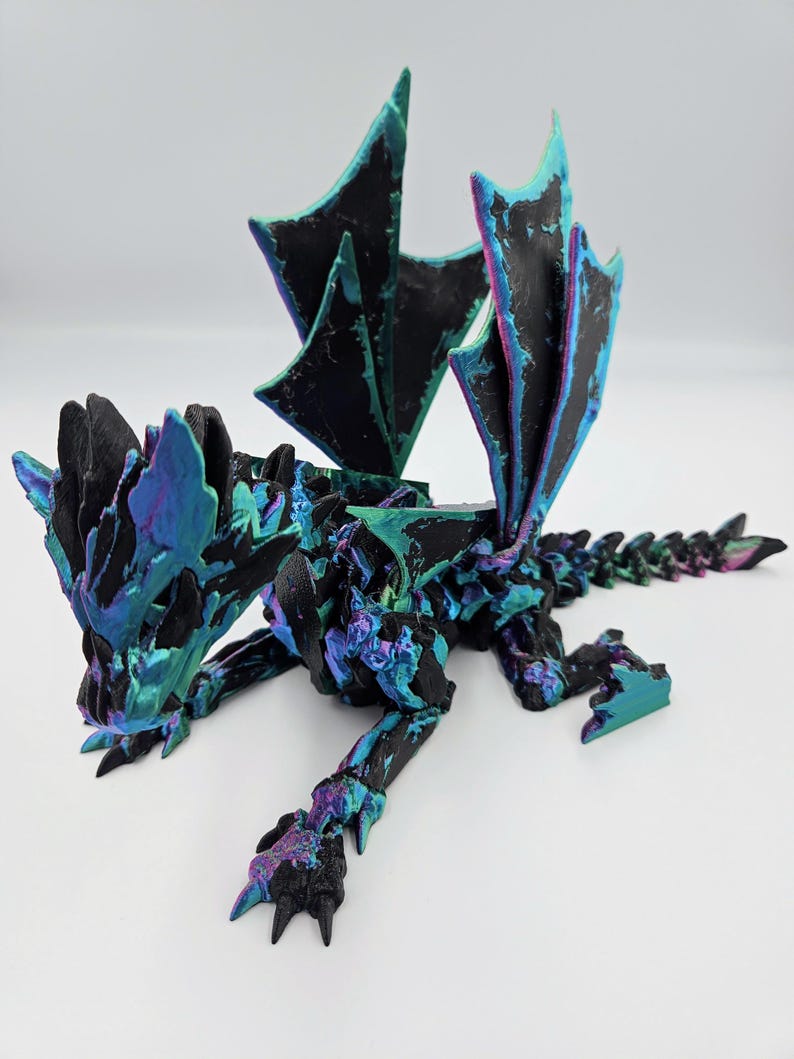 Great Stone Winged Dragon - Articulating Dragon Fidget Toys - Stress Anxiety Relief, ADHD - Large Adult Dragons image 5