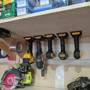 5 Pack Dewalt 20v Tool Mount Plate - Works with all Dewalt 20v Power Tools - Storage and Battery Holder - Workshop Organization
