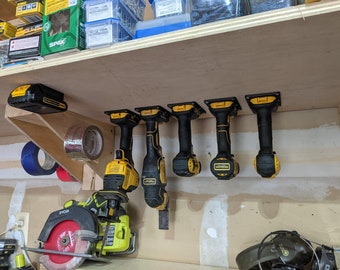 Placa de montagem de ferramenta Dewalt 20v com 5 pacotes - Funciona com todas as ferramentas elétricas Dewalt 20v - Armazenamento e suporte de bateria - Organização de oficina