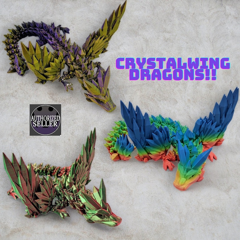 crystaln wing dragons articulatedfidget toys fidgetting gifts for kids adults girls boys christmas easter adhd lgbtq