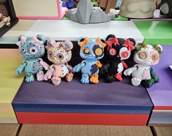 Patchwork Teddy Bear Valentine's Day Gift Articulating Animal Toy 3D Printed Mystery Figurine for All Ages