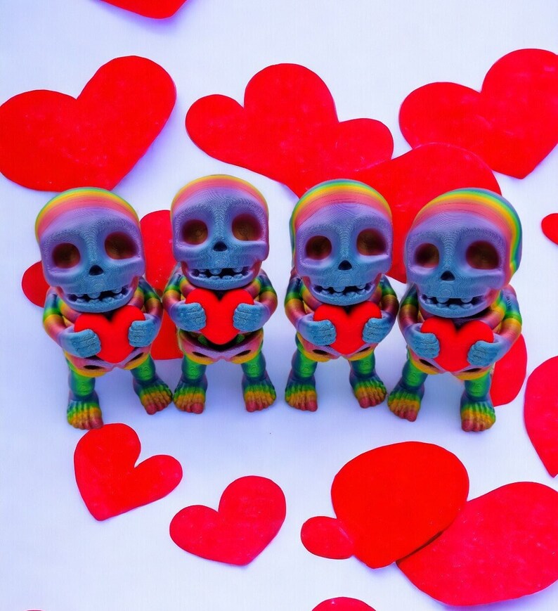 skeleton holding heart valentines day gift zou3d 3d printer 3d printed
