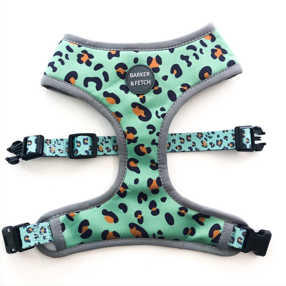 Leopard print Dog Harness dog walk puppy harness green Etsy