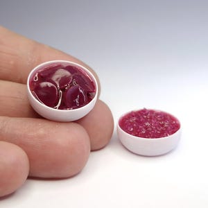 1:12 Scale Beetroot Side Dish, Grated or Sliced, Realistic Dollhouse Food Miniature