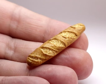 Miniature French Baguette Bread Loaf - 1:12 Scale, Realistic Dollhouse, Food, Bakery