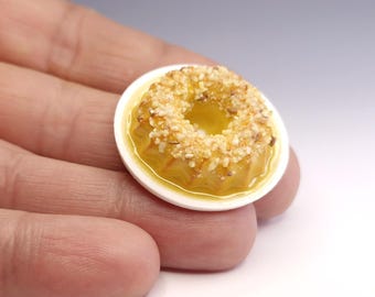 Miniature Vanilla/Caramel and Nuts Bundt Cake – 1:12 Scale Realistic Dollhouse Food