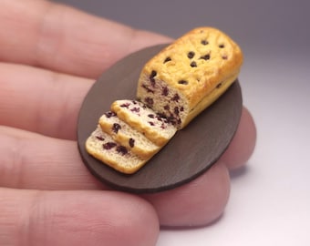 Miniature Blueberry Vanilla Cake Loaf - 1:12 Scale, Realistic  Dollhouse Food