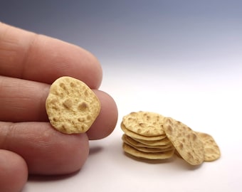 1:12 Scale Matzo Crackers, Unleavened Bread, Jewish Passover, Matzah, Realistic Miniature Dollhouse Food