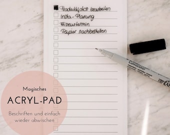 Acrylic Pad To Do List | wipeable notepad