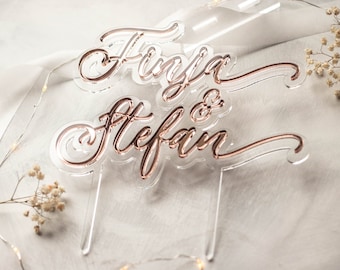 Cake Topper personalisiert mit zwei Namen – zweilagig