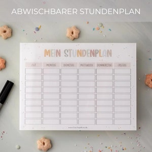 Wipeable timetable | Design colorful