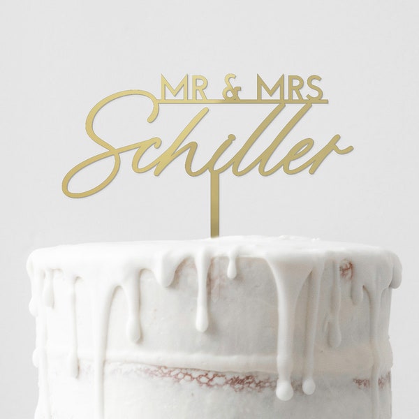 Cake Topper MR & MRS | personalisiert mit Familiennamen