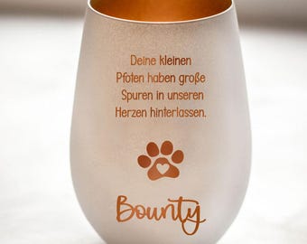 Personalized lantern motif paw | Memory light | Pet farewell dog, cat | Mourning light | Memorial light
