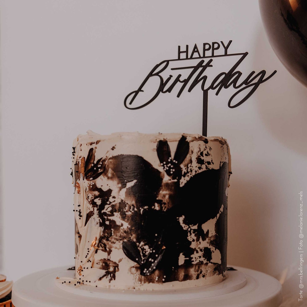 Cake Topper Happy Birthday | Design Font Combination - Etsy