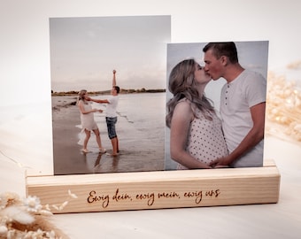 Photo stand/card holder with engraving | personalized according to your wishes