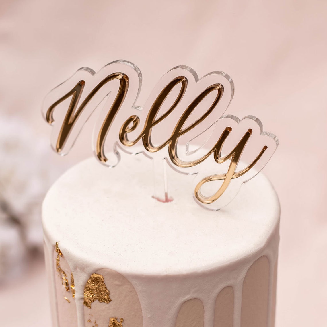 Cake Topper personalized with one name twolayer Etsy