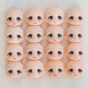 Rostro de reemplazo Nendoroid, ojos marrones, estilo lindo, rostro Kawaii