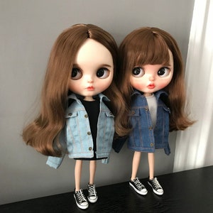 2 Colors Blythe coat,Blythe outfit,Blythe clothes,Denim jacket azone ob24 ob27 1/6 bjd Dolls Clothes