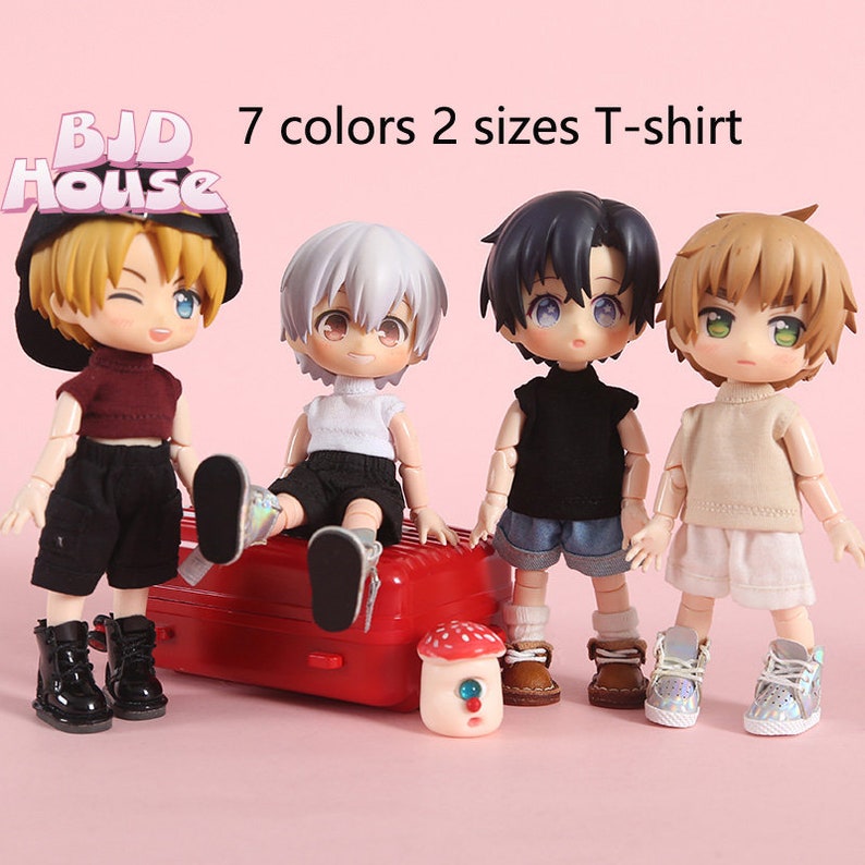 Obitsu11 clothes ob11 dolls T-Shirt 1/12 BJD Short sleeve T-shirt Sleeveless T-shirt 7 colors 2 sizes 