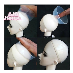 1/8 1/6 1/4 1/3 Head Clear Silicone Wig Cap cubierta de protección para muñeca BJD antideslizante MSD SD Dollfie Protector imagen 1