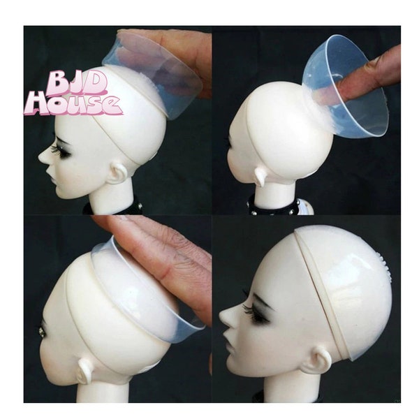 1/8 1/6 1/4 1/3 Head Clear Silicone Wig Cap Protection Cover for BJD Doll Anti-Slip MSD SD Dollfie Protector