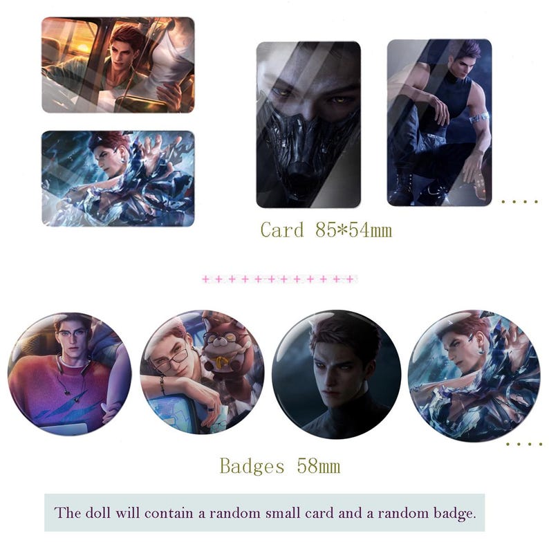Love and Deepspace 10cm doll Valko plush doll Cute Werewolf Printed body A card and a badge as a free gift image 2