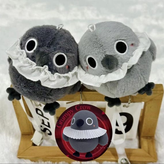 Love and Deepspace Sylus doll  Grumpy Crow plush 12cm Backpack accessories ita bag accessories Zayne Snowman Xavier Rabbit Ball Rafayel doll