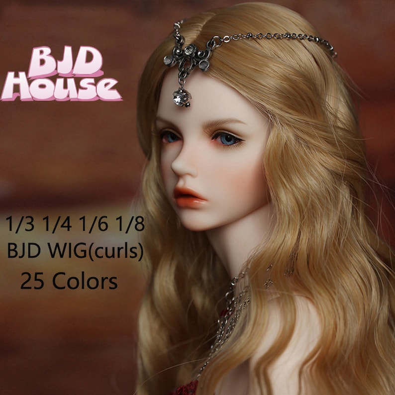 25 colors BJD Wig Fair size 1/3 1/4 1/6 1/8 Long Wave High Temperature Fiber hair for Dolls pullip wig LATI wig 