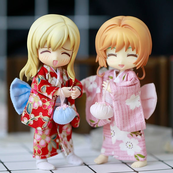 Obitsu11 vêtements de poupée ensemble de kimono japonais pour OB11, 1/12 BJD Nendoroid vêtements poupée vêtements robe