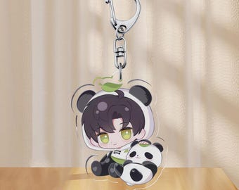 Love and Deepspace Keychain Caleb Xavier Zayne Rafayel Sylus Panda Cartoon Keychain