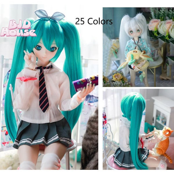 25 colors BJD wig 1/3 1/4 1/6 1/8 Fashion hair SD MSD doll wig Beautiful girl wig ponytail anime wig pullip lati hair