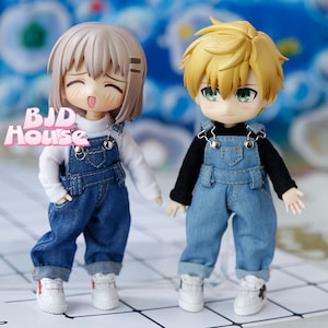 Obitsu11 clothes fashion pants dolls Denim Overalls trousers for OB11 1/12 BJD Body9 5 colors