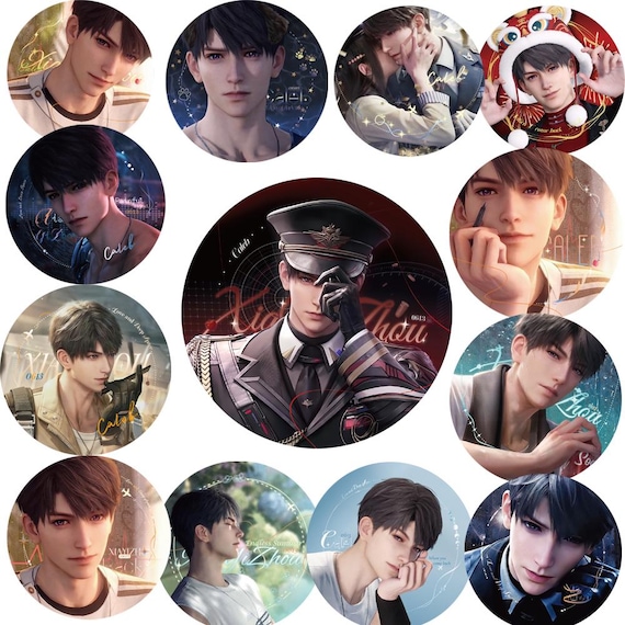 Lot De 5 Badges Broches Métal - Thème Love Deepspace (Sylus, Rafayel...) - 58mm - Pour Cosplay, Sac, Déco