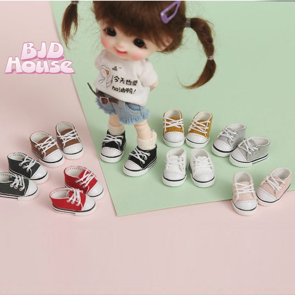 8 colors Obitsu11 clothes shoes Nendoroid Sneakers shoes GSC doll canvas shoes  Lace-up casual shoes