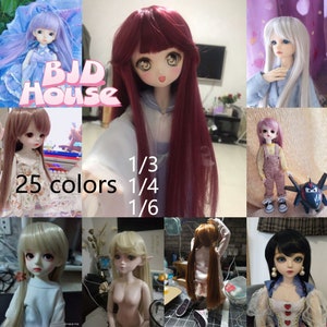 25 colors 1/3 1/4 1/6 Bjd hair High Temperature Long Straight Bjd Wig SD For BJD Doll accessories Wig pullip wig LATI wig Custom wigs