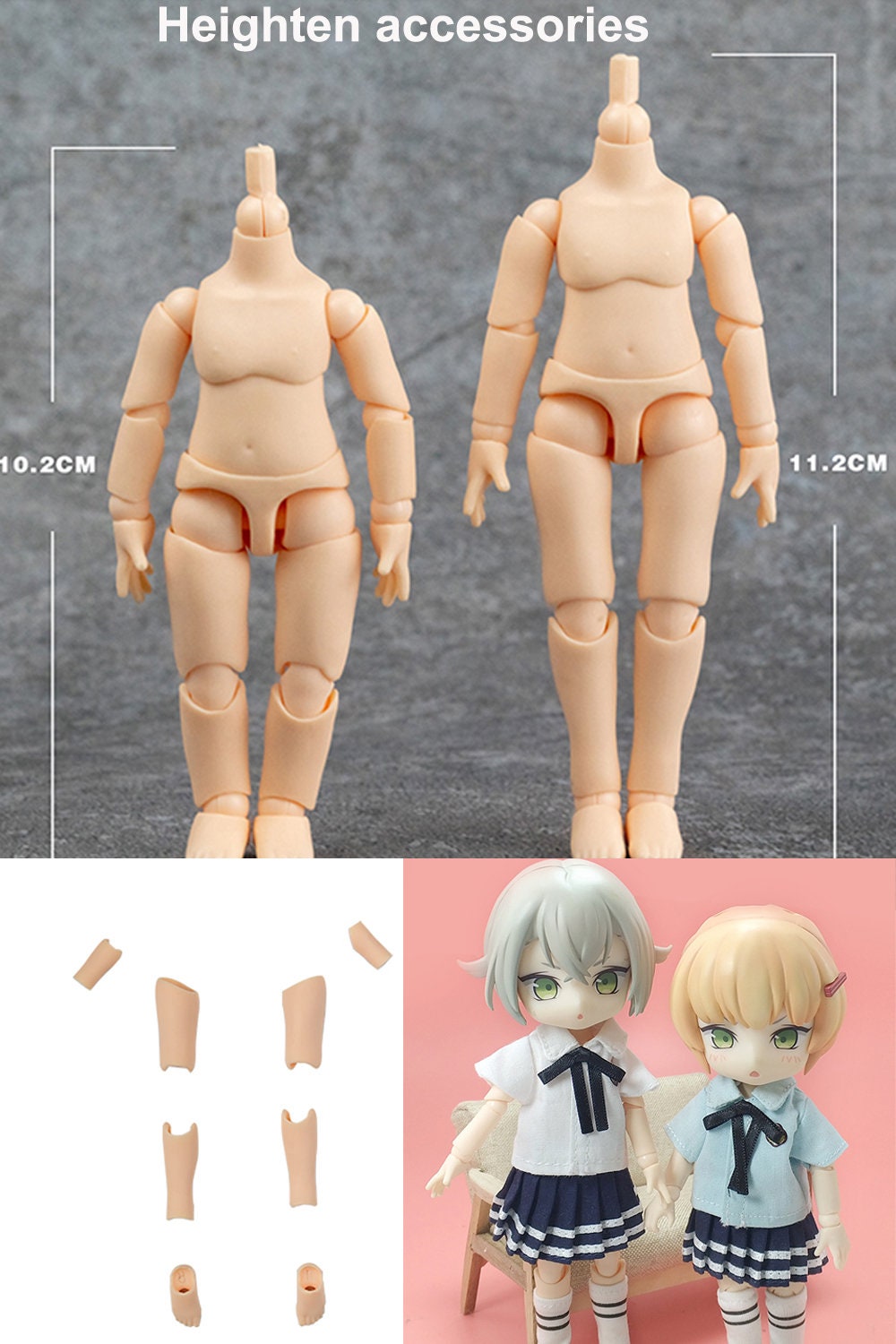 Original YmY Doll Body Obitsu 10Cm Doll Moveable Joints Suitable