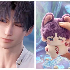 Love and Deepspace Rafayel 10 cm handgefertigte Plüschpuppe Rafayel ホムラ、기ٚ Puppe Rafayel Schlüsselanhänger Puppentasche Accessoires 10 cm Kleidung