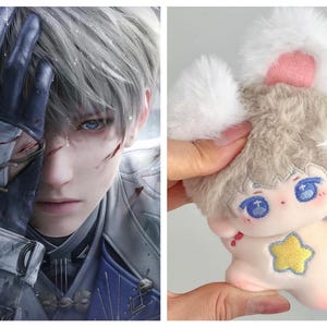 Love and Deepspace Xavier 10 cm handgefertigte Plüschpuppe セイヤ、ꋬ deutliche Puppe Rafayel Schlüsselanhänger Puppentasche Accessoires Star Kopfbedeckung 10 cm Kleidung