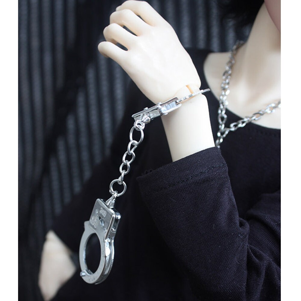1:6th 1cm Handcuffs Metal Mini Model Toy For 12" Action Figure prisoner prison 