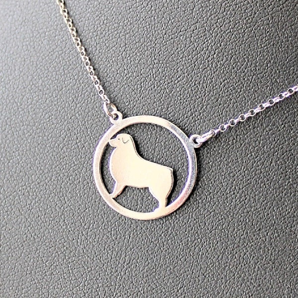 Australian Shepherd necklace. Sterling silver Ag. Aussie necklace. Jewelry with Australian Shepherd.