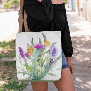 Wildflower Tote Bag, Wildflower tote, Summer tote, Beach Tote, Shopping Bag, Unique Gift, Tote bag aesthetic, flower tote bag