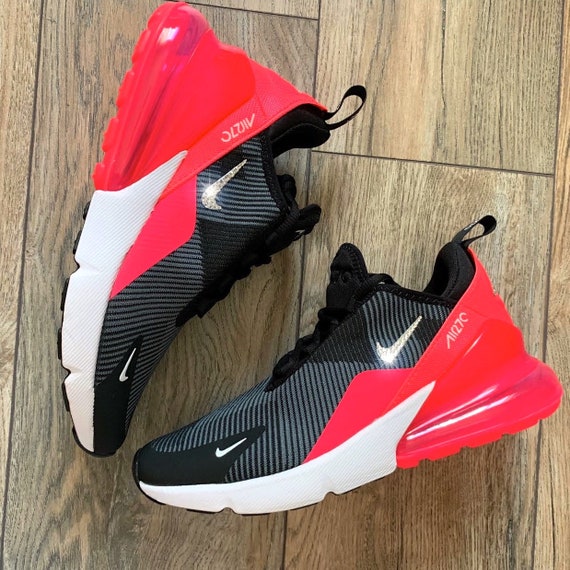 nike air max 270 black white racer pink