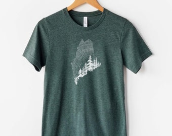 Maine Forest T-Shirt | Maine Woods Tee | Unisex | Heather Colors | Maine Gifts | Maine Apparel | Maine Vacation t-shirt