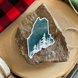 Maine Sticker: Maine Woods Sticker - Durable Vinyl Decal for Water Bottles, Laptops, Cars & More