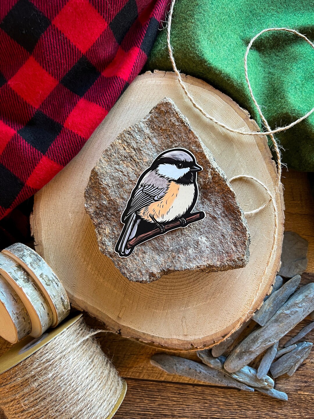 Maine Chickadee Vinyl Sticker - Maine Bird Sticker - Nature Sticker ...