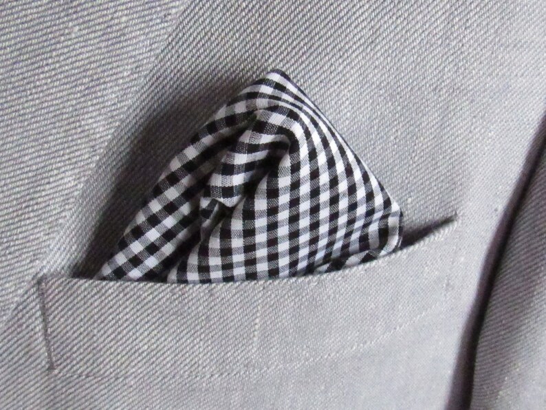 Hankie Pocket Square Handkerchief RED Gingham 2 Check Quality Cotton UK Made