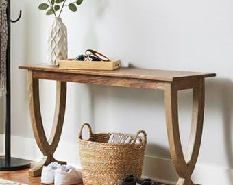 Walnut Narrow Console Table for Entryway Modern Sofa Table Hallway Stand Handmade