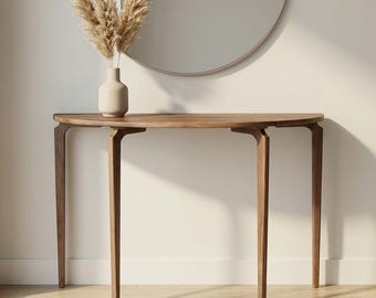 Walnut Console Table for Entryway & Sofa Mid Century Modern Furniture