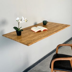 Wall Mounted Floating Desk Wooden Folding Table Murphy Desk Work From Home Space Saving Fold Down Desk