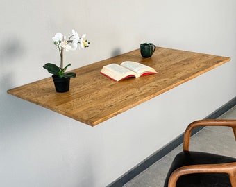 Wall Mounted Floating Desk Wooden Folding Table Murphy Desk Work From Home Space Saving Fold Down Desk